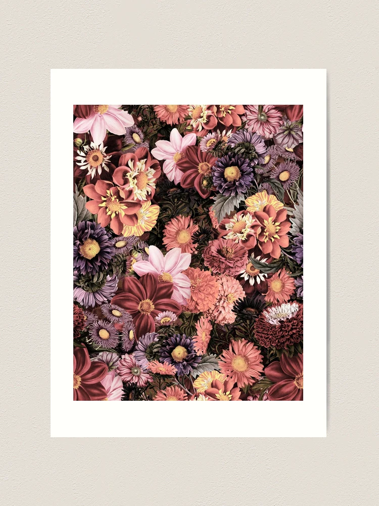 Sepia Autumnal Dark Mystic Flower Garden Nightgarden
