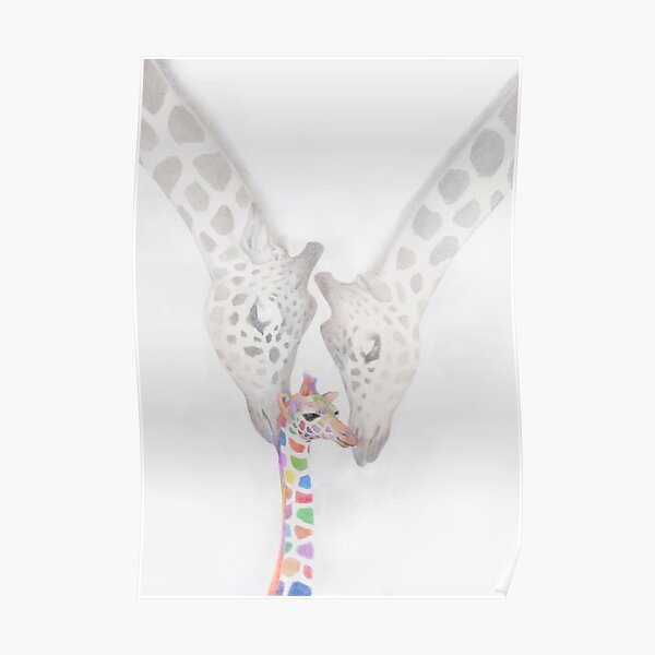Giraffe Family Poster