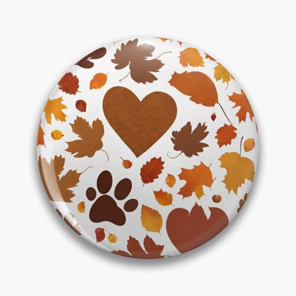 Item preview, Happy Thanksgiving with dog paw prints with my heart in fall leaves, 2025 Thanksgiving Day designed and sold by TreetopStudios.
