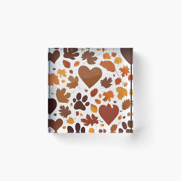 Item preview, Happy Thanksgiving with dog paw prints with my heart in fall leaves, 2025 Thanksgiving Day designed and sold by TreetopStudios.