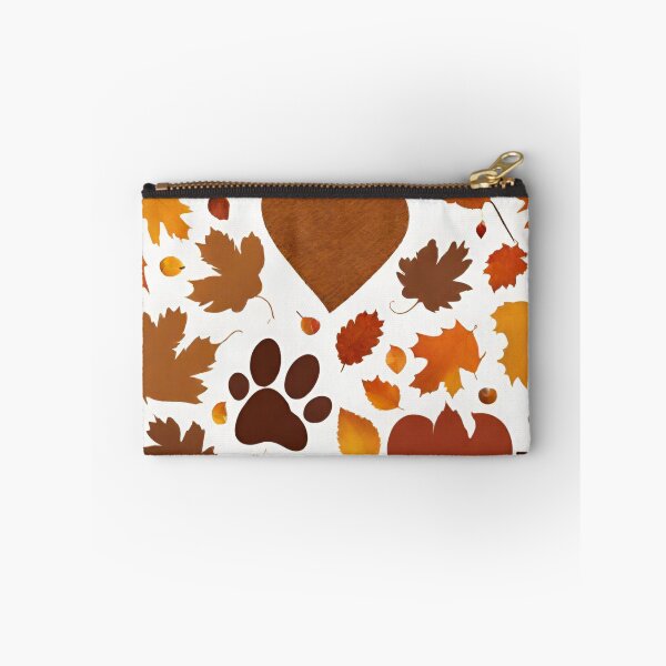 Item preview, Happy Thanksgiving with dog paw prints with my heart in fall leaves, 2025 Thanksgiving Day designed and sold by TreetopStudios.