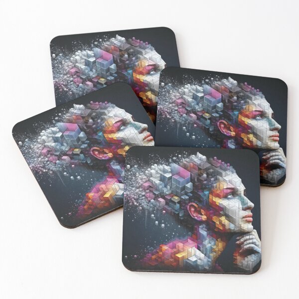 Item preview, Daydreaming. Portrait made up of 3D Shapes designed and sold by AtithasosTragos.