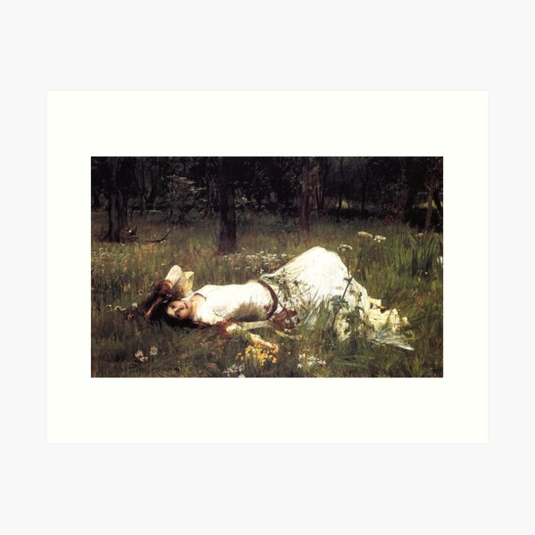 Vintage John William Waterhouse - Ophelia 1889 Fine Art Art Print