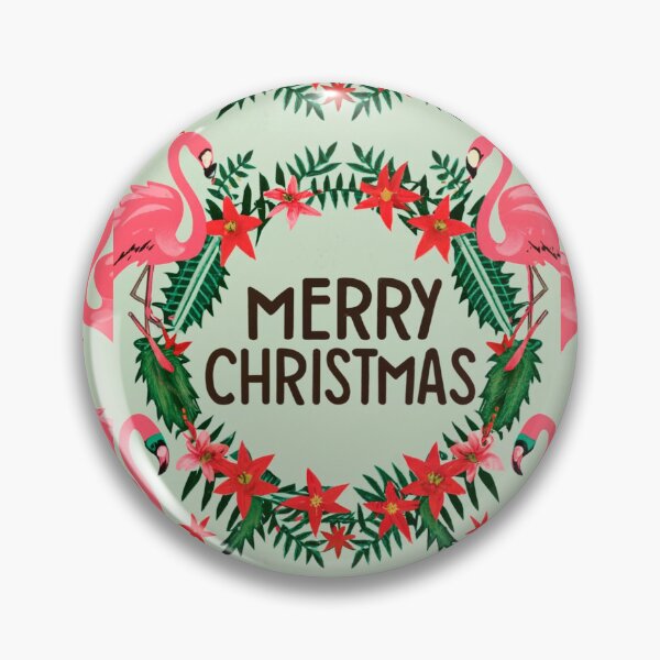 Item preview, for flamingo christmas lover: Flamingo surrounded by tropical leaves pattern designed and sold by The  Knick Knack Nook.