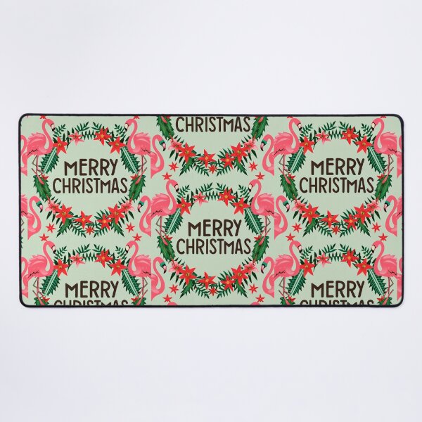 Item preview, for flamingo christmas lover: Flamingo surrounded by tropical leaves pattern designed and sold by The Knick Knack Nook.