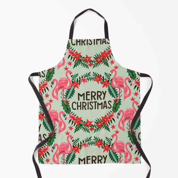 Item preview, for flamingo christmas lover: Flamingo surrounded by tropical leaves pattern designed and sold by The Knick Knack Nook.