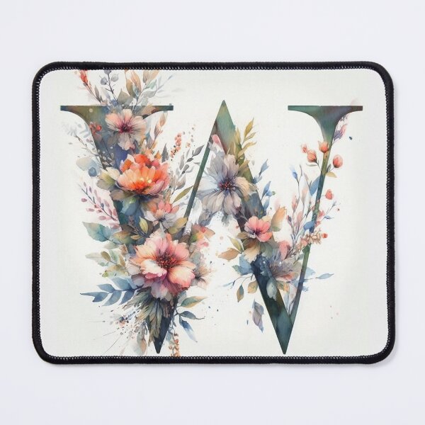 WATERCOLOR LETTER W Mouse Pad