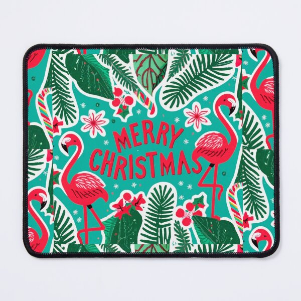 Item preview, flamingo christmas lover: Flamingo surrounded by tropica leaves designed and sold by The Knick Knack Nook.