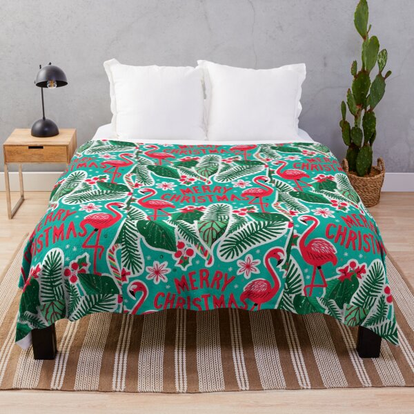 Item preview, flamingo christmas lover: Flamingo surrounded by tropica leaves designed and sold by The Knick Knack Nook.