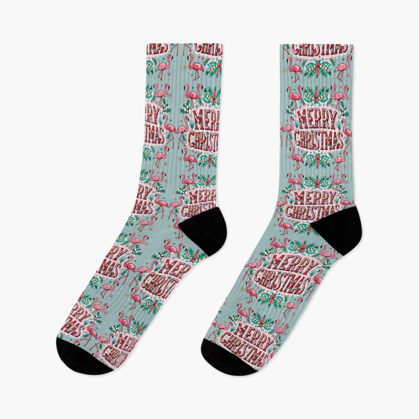 Item preview, flamingo christmas pattern: Cute flamingo wearing a santa hat' designed and sold by The  Knick Knack Nook.