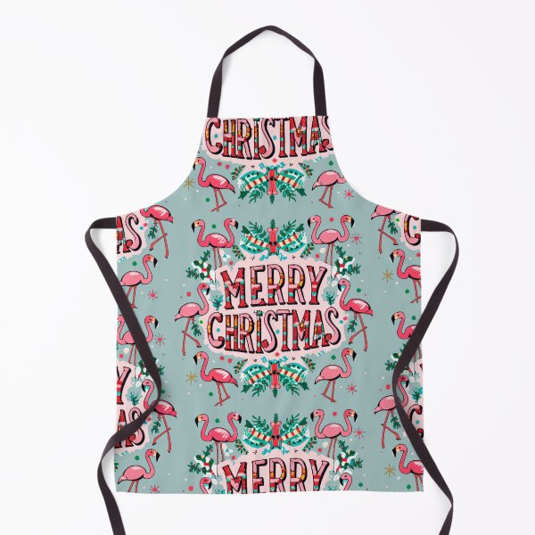 Item preview, flamingo christmas pattern: Cute flamingo wearing a santa hat' designed and sold by The Knick Knack Nook.