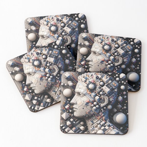 Item preview, Daydreaming. Portrait made up of 3D Shapes designed and sold by AtithasosTragos.