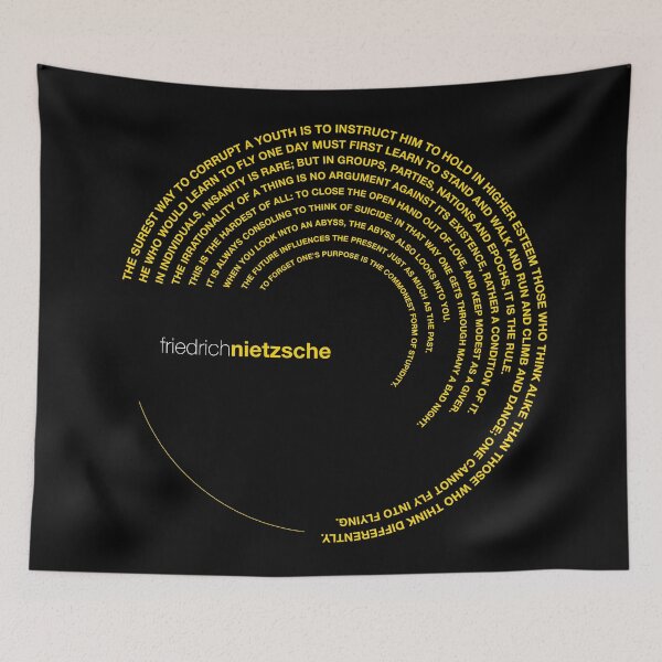 Item preview, Friedrich Nietzsche famous quotes poster [gold] designed and sold by CMYKStudio.