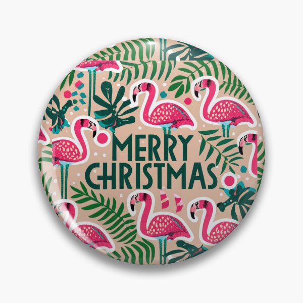 Item preview, Cute pink flamingo wearing a christmas' hat and surrounded by christmas things designed and sold by The  Knick Knack Nook.