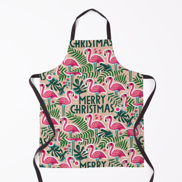 Item preview, Cute pink flamingo wearing a christmas' hat and surrounded by christmas things designed and sold by The  Knick Knack Nook.