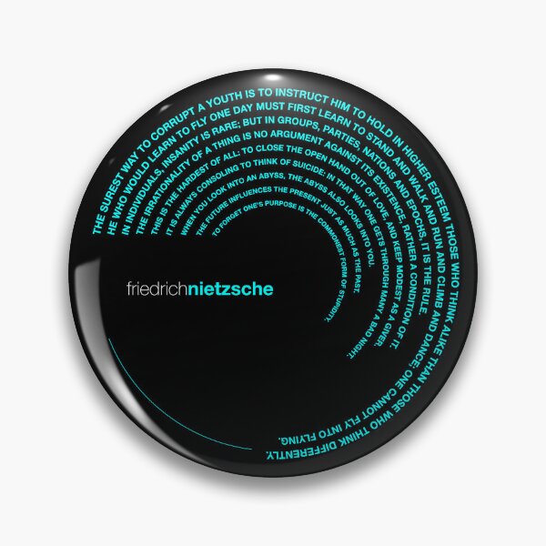 Item preview, Friedrich Nietzsche famous quotes poster [aqua] designed and sold by CMYKStudio.