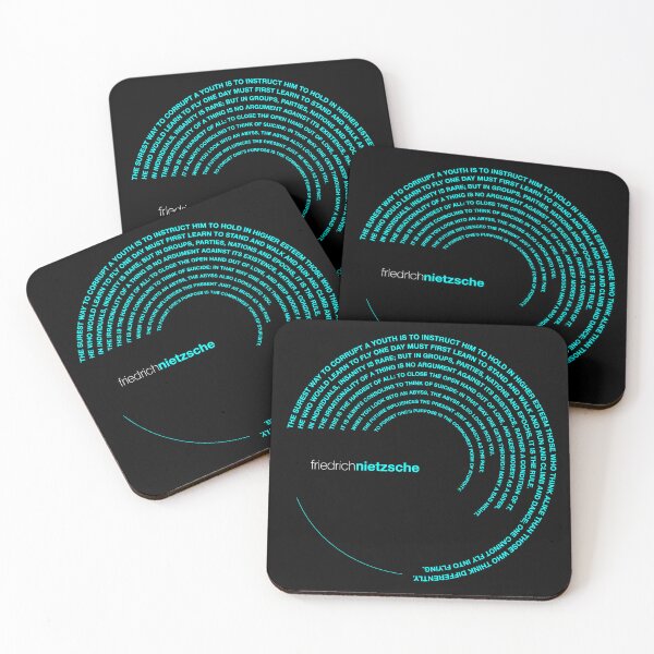 Item preview, Friedrich Nietzsche famous quotes poster [aqua] designed and sold by CMYKStudio.
