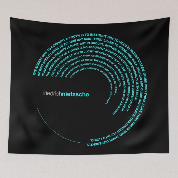 Item preview, Friedrich Nietzsche famous quotes poster [aqua] designed and sold by CMYKStudio.