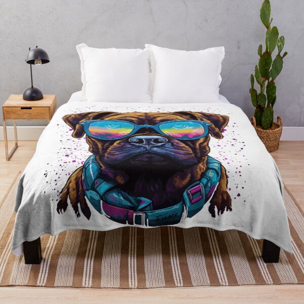 Item preview, illustration of a Boxer dog wearing colored glasses designed and sold by ruvida.