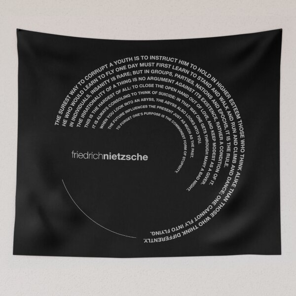 Item preview, Friedrich Nietzsche famous quotes poster [silver] designed and sold by CMYKStudio.