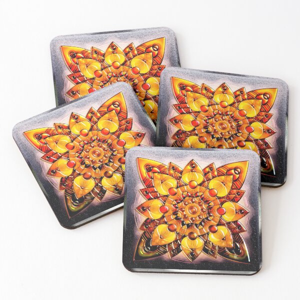 Aperçu de l'œuvre Mandala 02 mini or foncé créée et vendue par extramuros-cf.
