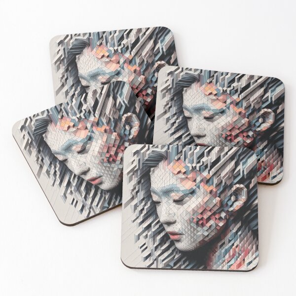 Item preview, Pastel Dreams. Portrait made up of 3D Shapes designed and sold by AtithasosTragos.