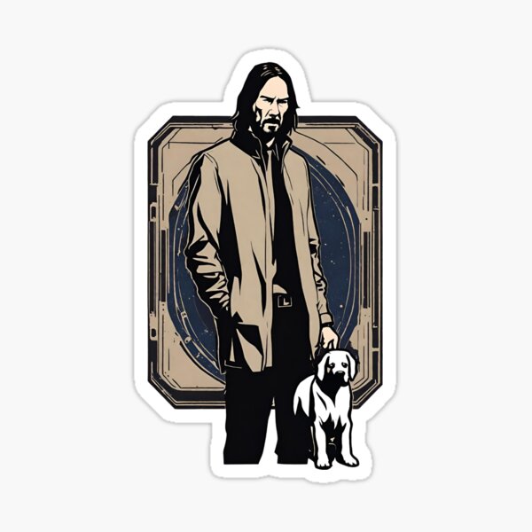 Artikel-Vorschau von John Wick und sein treuer Hund Sunset Vintage Retro-Film, designt und verkauft von 3dozecreations.