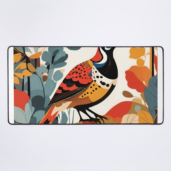 Item preview, Mid century modern Wall art, depicting a pheasant in its natural habitat designed and sold by JacquiHall.