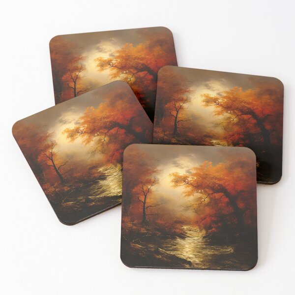 Item preview, Sunrise, or sunset, in a forest drawn by an impressionist designed and sold by PetroliniVideo.