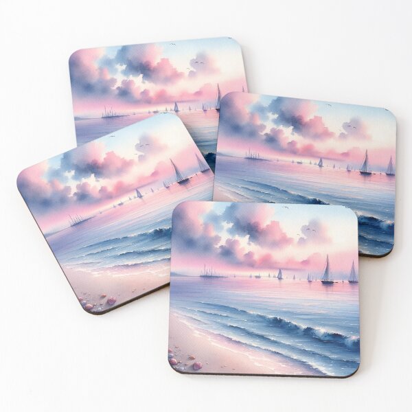 Item preview, Ships in the Harbor Watercolor designed and sold by MarleyVL.