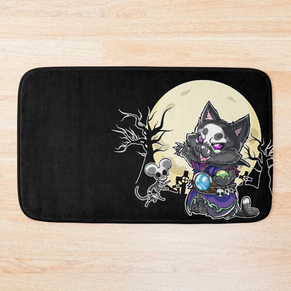 Item preview, Halloween Full Moon Scary Nekomancer with mouse skeleton - Necromancer Cat designed and sold by TheMWorld.