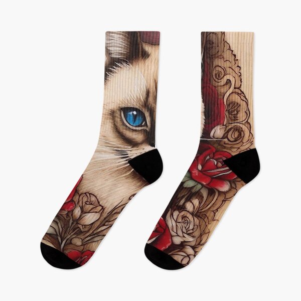 Item preview, Cat and roses designed and sold by M-Y-A-R-T-.