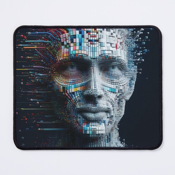 Item preview, AI Personified. Portrait made up of 3D Shapes designed and sold by AtithasosTragos.