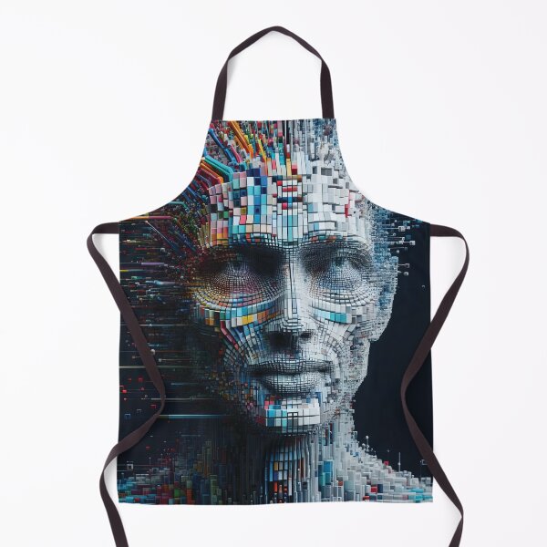 Item preview, AI Personified. Portrait made up of 3D Shapes designed and sold by AtithasosTragos.
