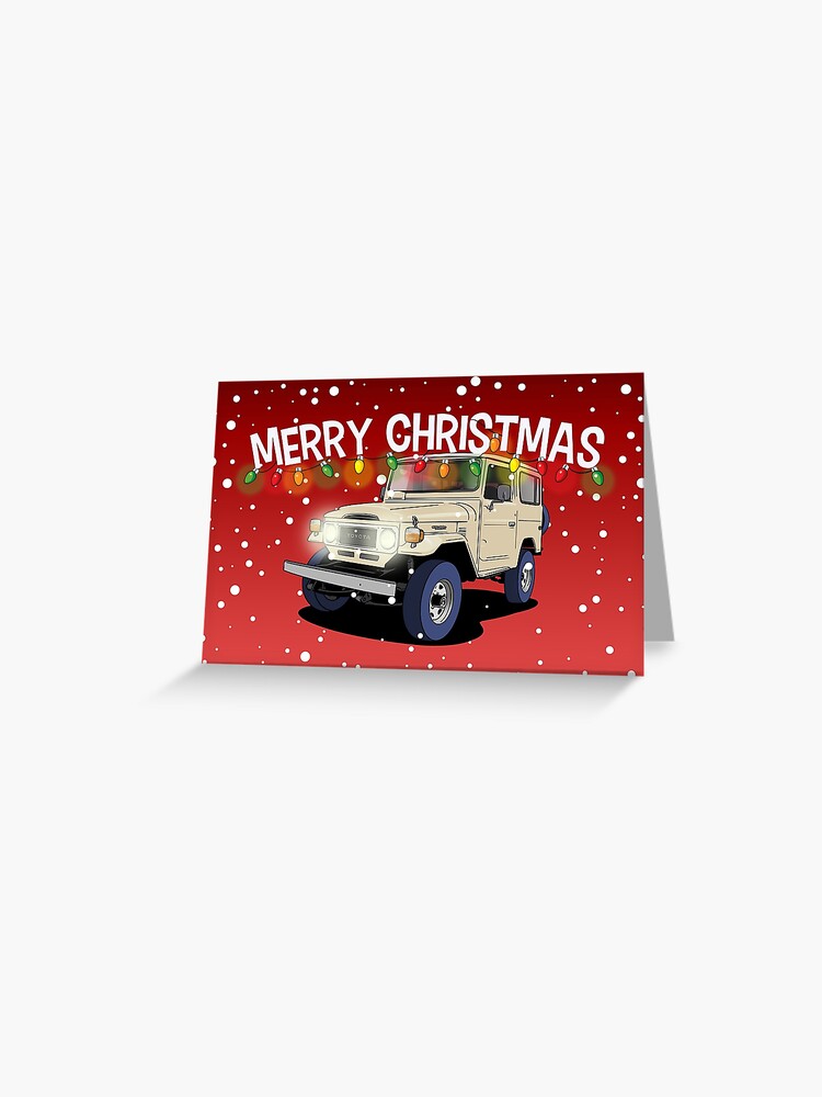 Carte de vœux for Sale avec l'œuvre « Carte de Noël Toyota FJ » de  l'artiste Webazoot Industries