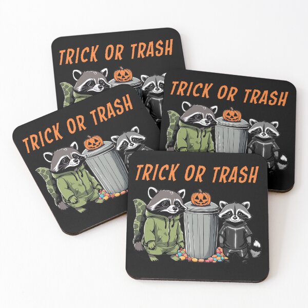 Item preview, Halloween Raccoon Duo - Trick or Trash designed and sold by WolfMerrik.
