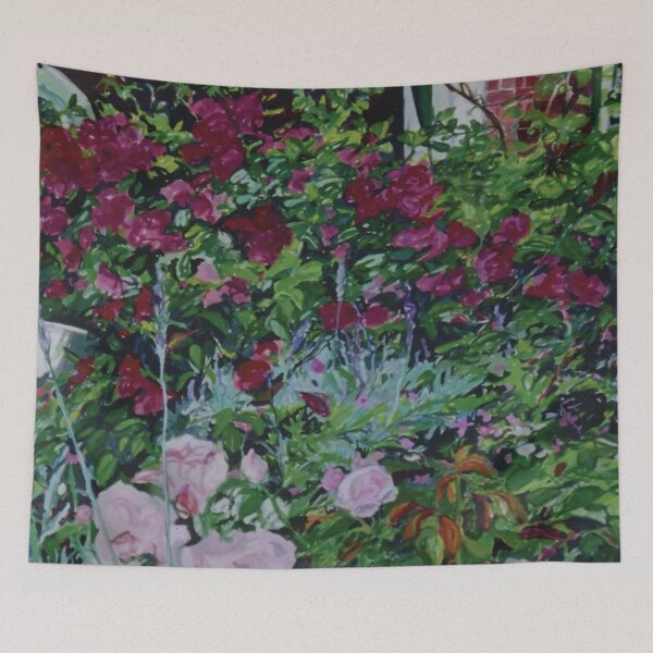 Item preview, Ruth and Ken's rose garden  from a gouache painting by Jo Reitze designed and sold by joreitzeartist.