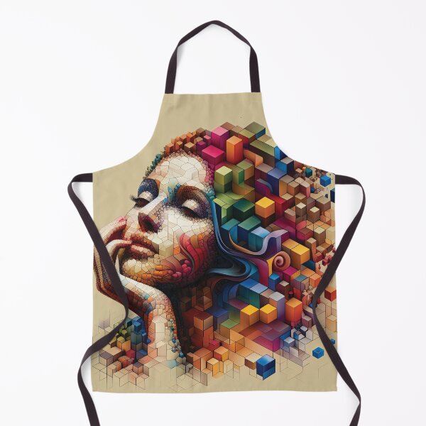 Item preview, Daydreaming. Colorful Portrait made up of 3D Shapes designed and sold by AtithasosTragos.