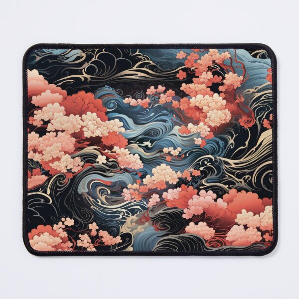 Item preview, Kimono style pattern: waves and sakura designed and sold by Onigokko.