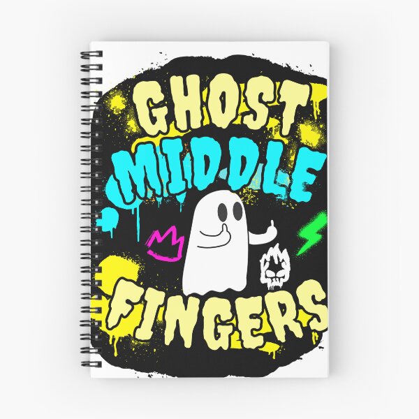 Artikelvorschau, Lustiger süßer Geist, GHOST-MITTELFINGER, GHOST-MITTELFINGER, LUSTIGES ZITAT, süßer Geist, cooler Halloween-Geist, neonfarbenes buntes Design entworfen und verkauft von STC SHOP.