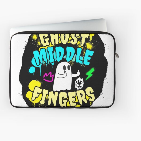 Item preview, Funny Cute Ghost, GHOST MIDDLE FINGERS, GHOST MIDDLE FINGER, FUNNY QUOTE, Cute Ghost, Cool Halloween Ghost, Neon Colorful Design designed and sold by STC SHOP.