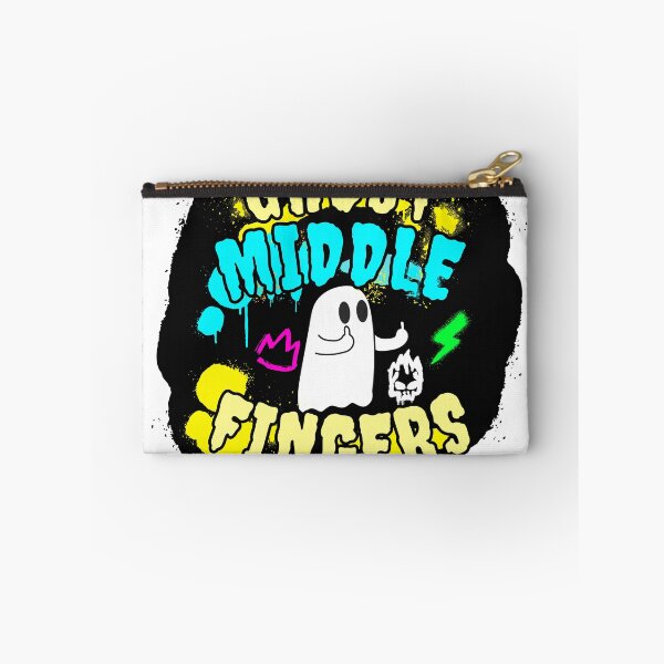 Artikelvorschau, Lustiger süßer Geist, GHOST-MITTELFINGER, GHOST-MITTELFINGER, LUSTIGES ZITAT, süßer Geist, cooler Halloween-Geist, neonfarbenes buntes Design entworfen und verkauft von STC SHOP.
