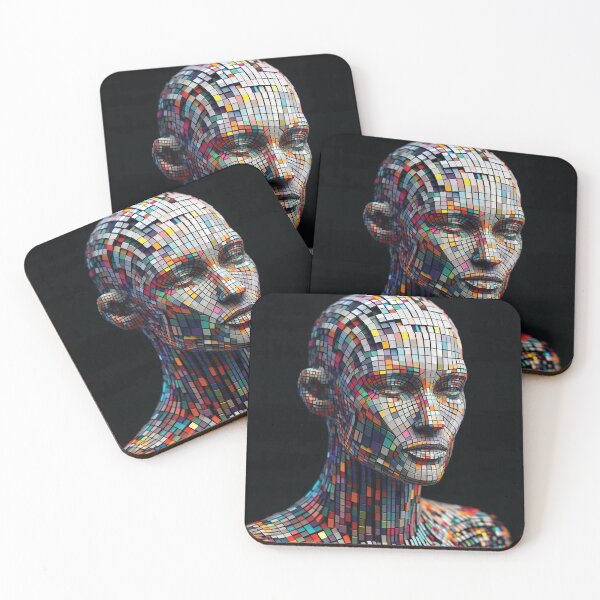 Item preview, AI Personified. Portrait made up of 3D Shapes designed and sold by AtithasosTragos.