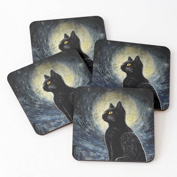 Item preview, Starry Night Black Cat designed and sold by BellaLawi.