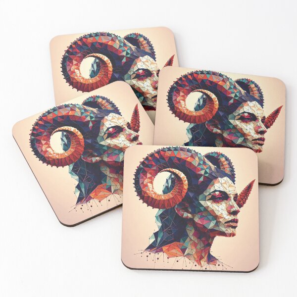Item preview, Goatess. Portrait made up of 3D Shapes designed and sold by AtithasosTragos.