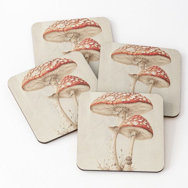 Item preview, Wall Art, Vintage style Fly Agaric Mushroom art, Mushroom poster, Mushroom illustration, Mushroom Art work, Mushroom print,  designed and sold by JacquiHall.