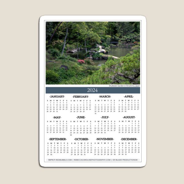 Item preview, 2024 Calendar | Year-At-A-Glance | Shukkeien Garden View | Hiroshima, Japan designed and sold by 9BPRCP.