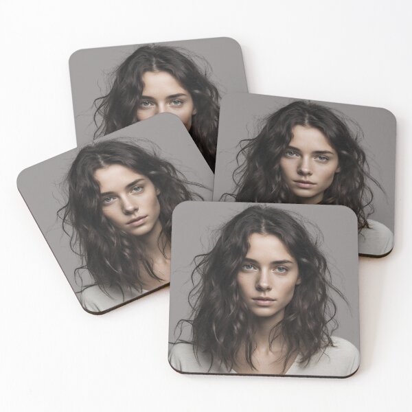 Item preview, Natural Beauty Young Woman with No Makeup and Messy Dark Hair designed and sold by PatternXS.