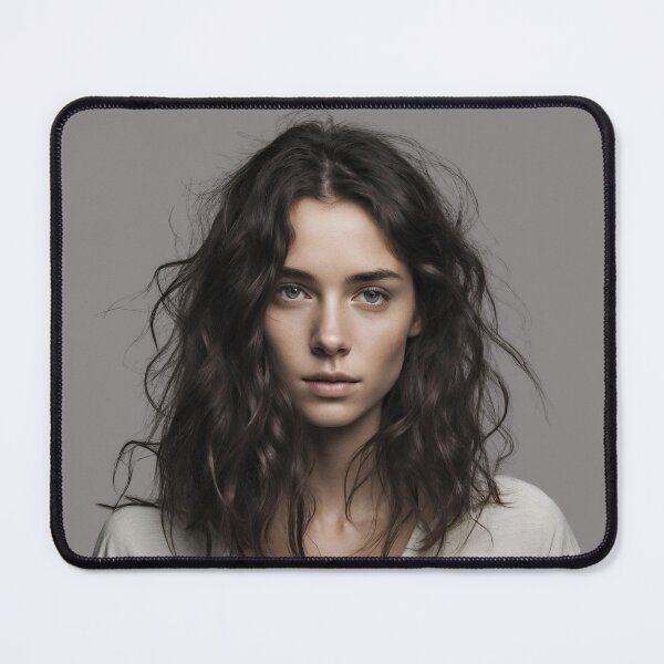 Item preview, Natural Beauty Young Woman with No Makeup and Messy Dark Hair designed and sold by PatternXS.