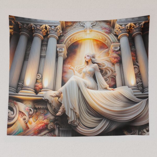 Item preview, Radiant Recline: The Ethereal Intersection of Fantasy and Elegance in a Luminous Digital Realm designed and sold by oanaunciuleanu.